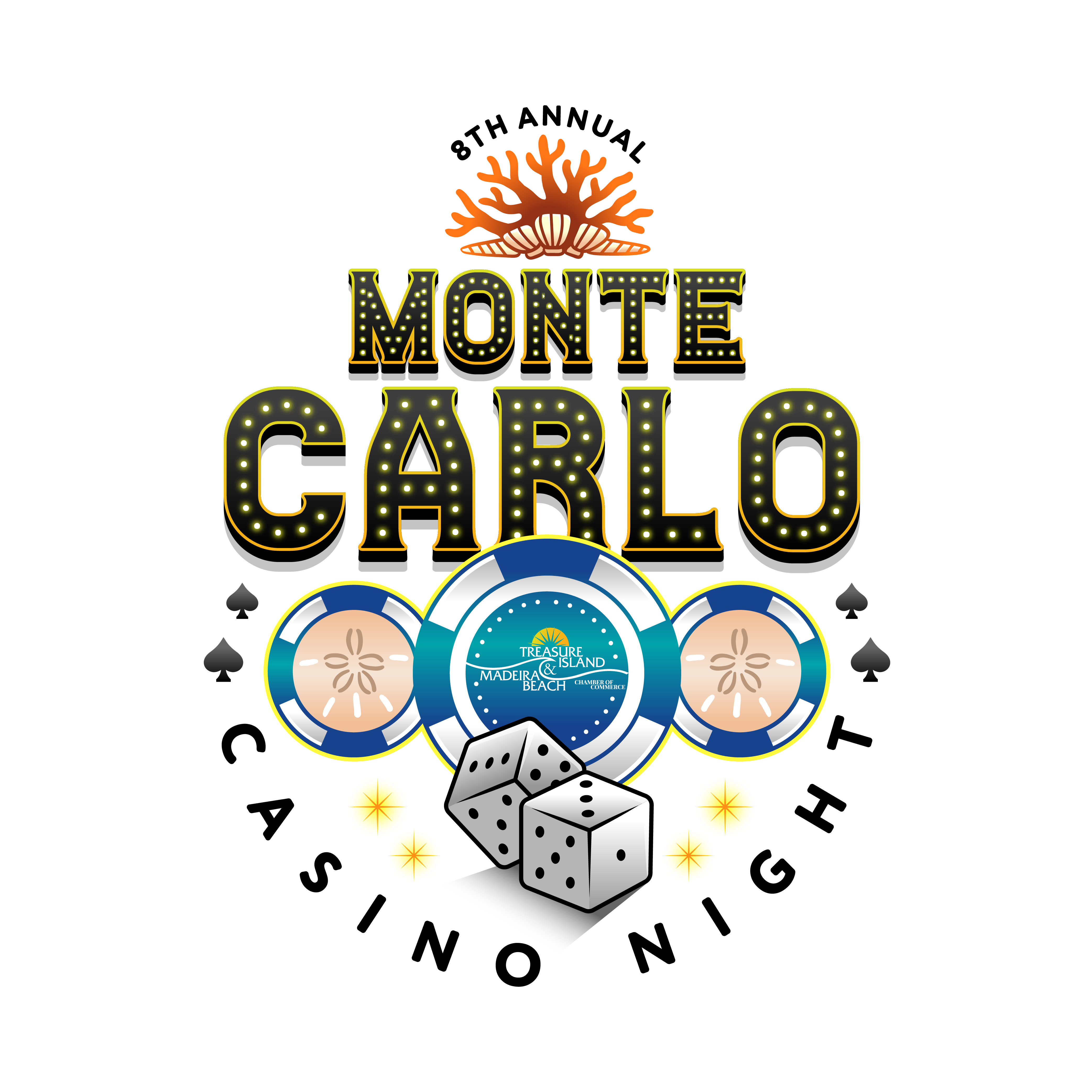 2022 Treasure Island Madeira Beach Chamber of Commerce Monte Carlo Casino Night Logo